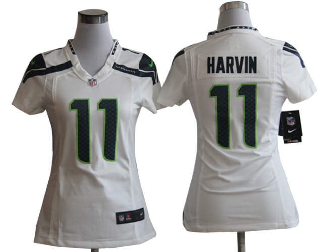 Nike Seahawks 11 Harvin White Women Game Jerseys