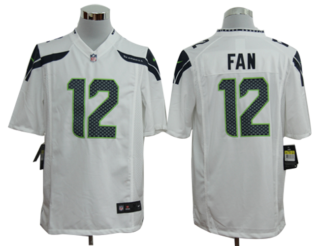 Nike Seahawks 12 Fan White Game Jerseys
