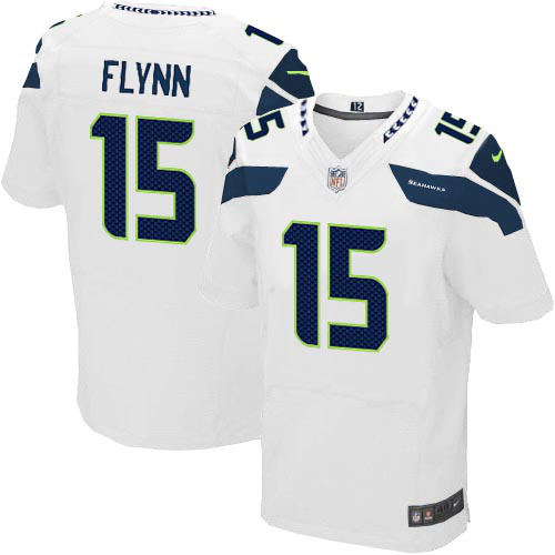 Nike Seahawks 15 Flynn White Elite Jerseys