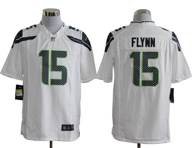 Nike Seahawks 15 Flynn White Game Jerseys