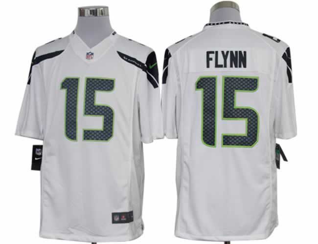 Nike Seahawks 15 Flynn White Limited Jerseys