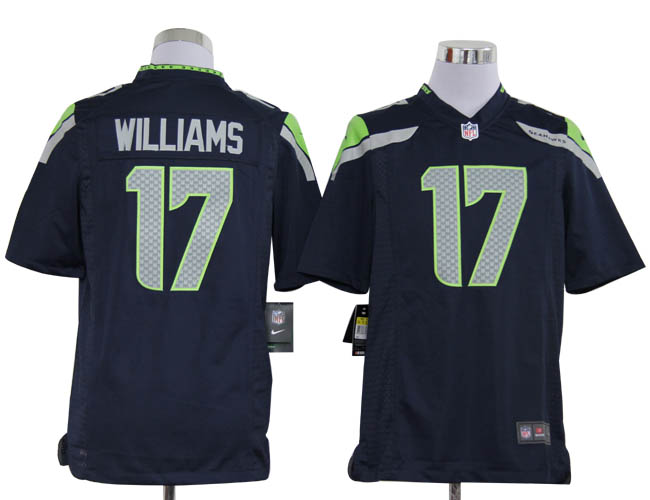 Nike Seahawks 17 Williams blue game Men Jerseys - Click Image to Close