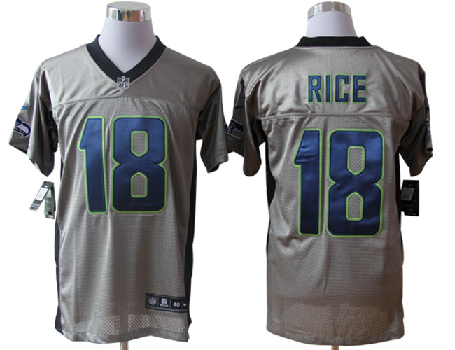 Nike Seahawks 18 Rice Grey Elite Jerseys