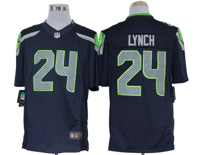 Nike Seahawks 24 Lynch Blue Limited Jersey