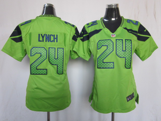 Nike Seahawks 24 Lynch Green Women Game Jerseys