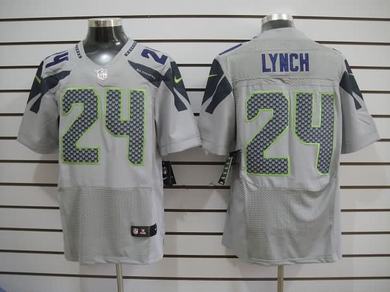 Nike Seahawks 24 Lynch Grey Elite Jerseys