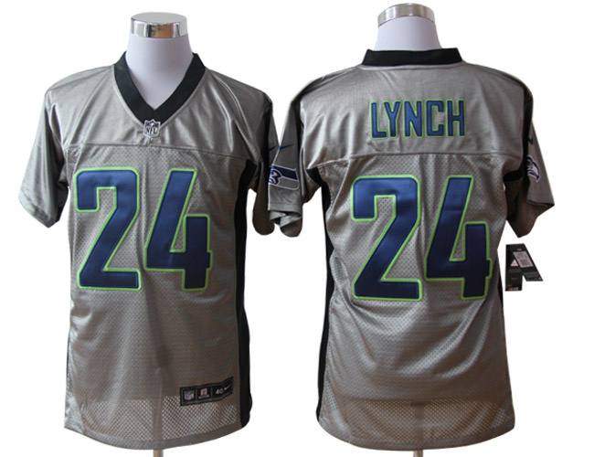 Nike Seahawks 24 Lynch Grey Elite Jerseys