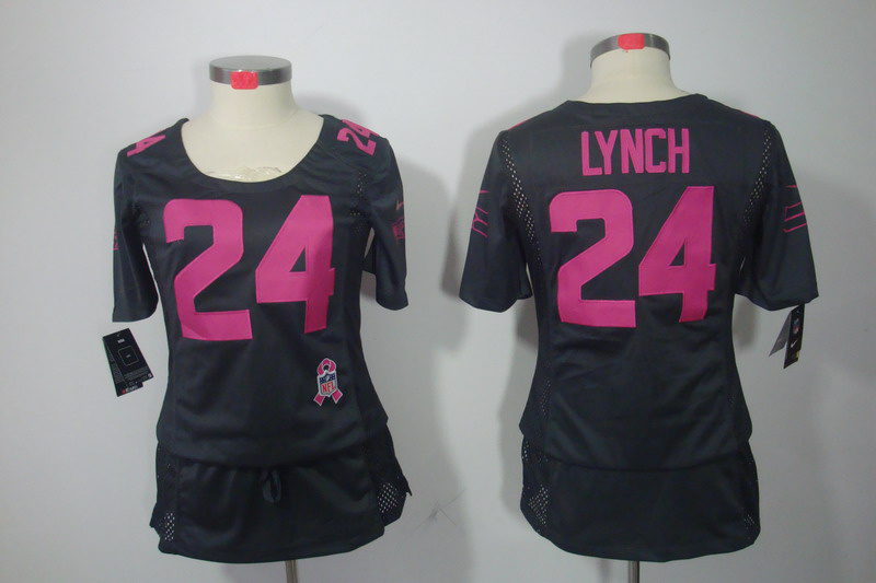 Nike Seahawks 24 Lynch Grey Women Elite Skirts