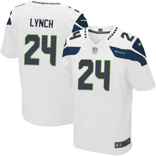 Nike Seahawks 24 Lynch White Elite Jerseys