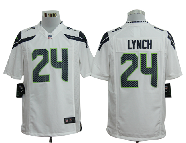 Nike Seahawks 24 Lynch White Game Jerseys