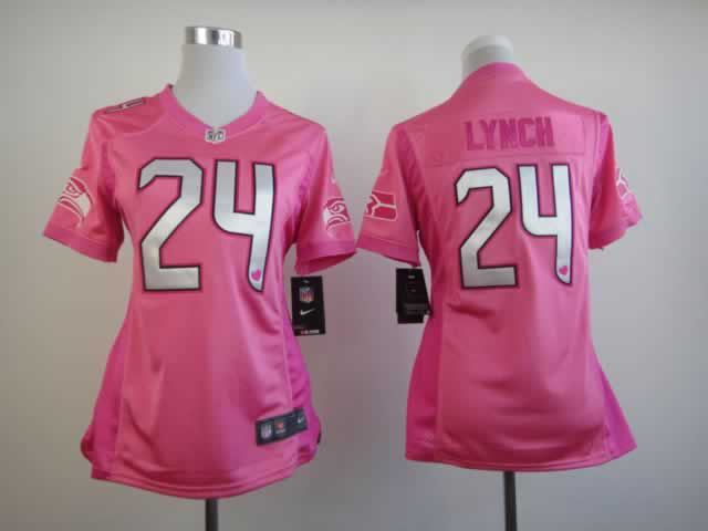 Nike Seahawks 24 lynch Pink Love's Women Jerseys