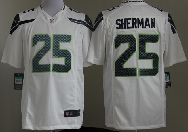 Nike Seahawks 25 Sherman White Limited Jerseys