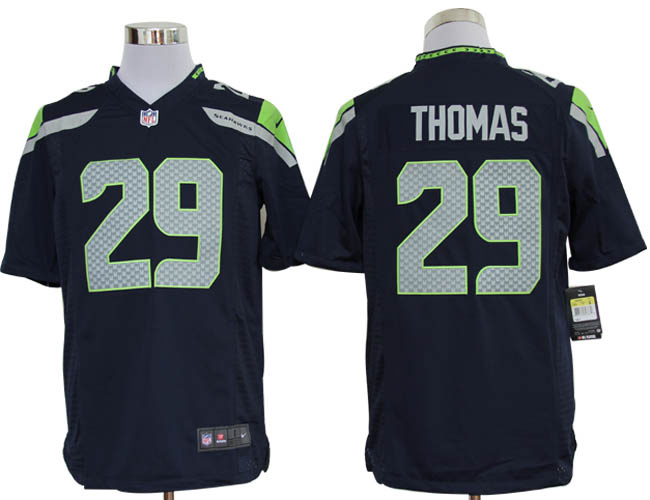 Nike Seahawks 29 THomas Blue Game Jerseys