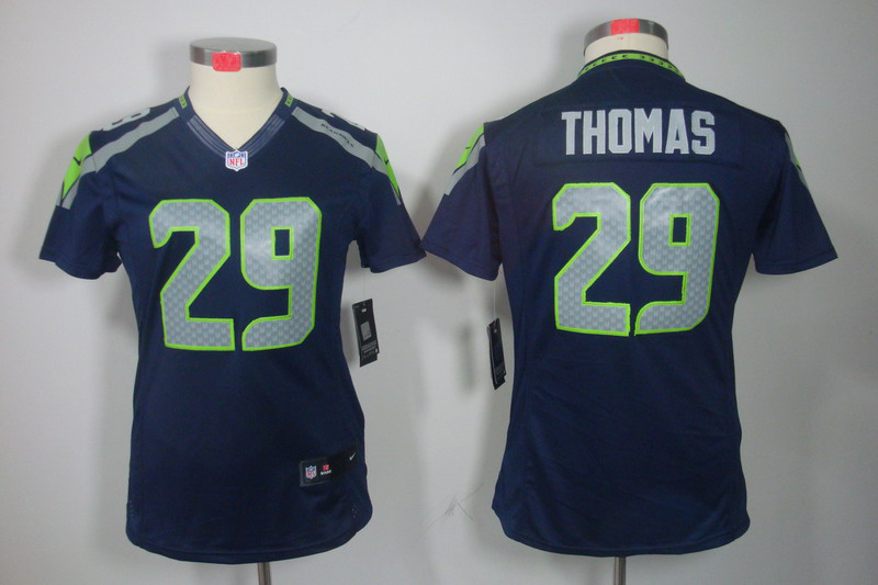 Nike Seahawks 29 Thomas Blue Women Limited Jerseys