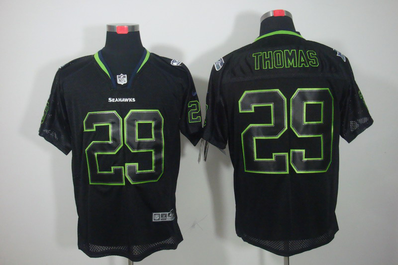 Nike Seahawks 29 Thomas Lights Out Black Elite Jerseys