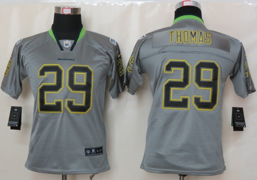 Nike Seahawks 29 Thomas Lights Out Grey Kids Elite Jerseys