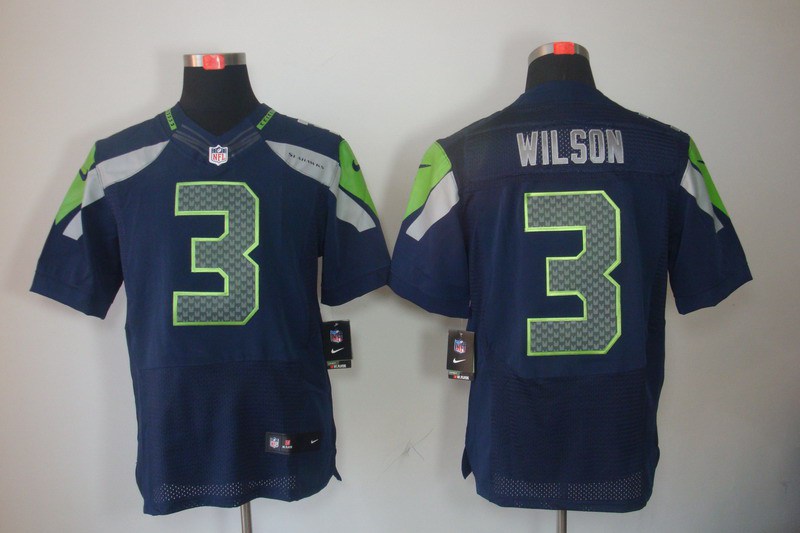 Nike Seahawks 3 Wilson Blue Elite Jerseys - Click Image to Close