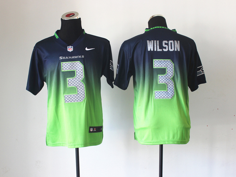 Nike Seahawks 3 Wilson Fadeaway Elite Drift II Jersey