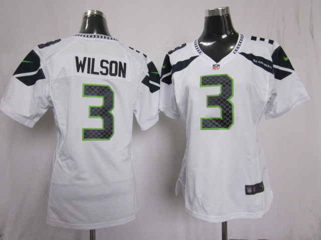 Nike Seahawks 3 Wilson White Women Game Jerseys