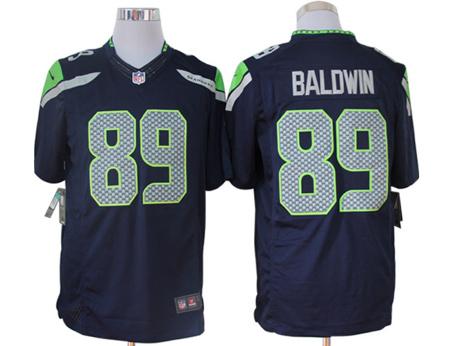 Nike Seahawks 89 Baldwin Blue Limited Jerseys