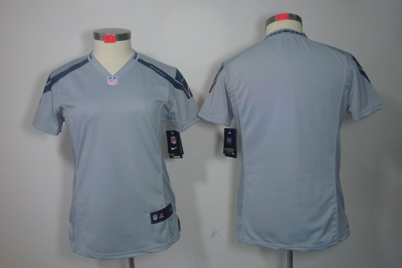 Nike Seahawks Blank Grey Women Limited Jerseys