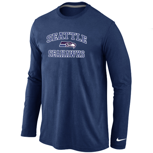 Nike Seattle Seahawks Heart & Soul Long Sleeve T-Shirt D.blue - Click Image to Close