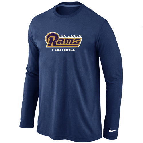 Nike St.Louis Rams Authentic font Long Sleeve T-Shirt D.Blue