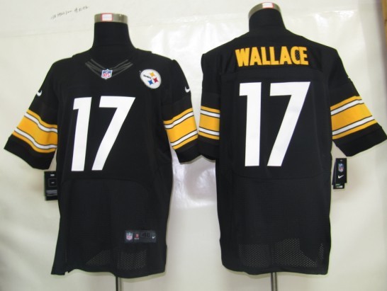 Nike Steelers 17 Wallace Black Elite Jerseys