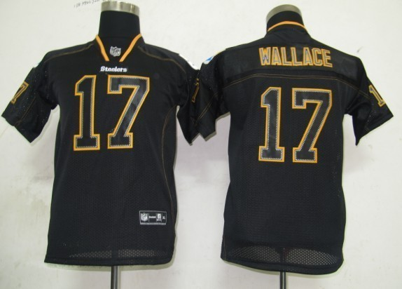 Nike Steelers 17 Wallace Lights Out Black Elite Kids Jerseys