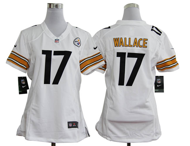 Nike Steelers 17 Wallace White Women Game Jerseys