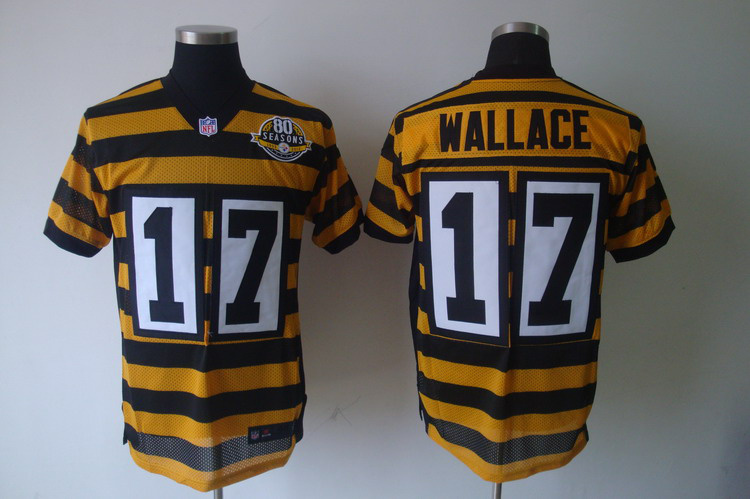 Nike Steelers 17 Wallace Yellow&Black 80th Jerseys
