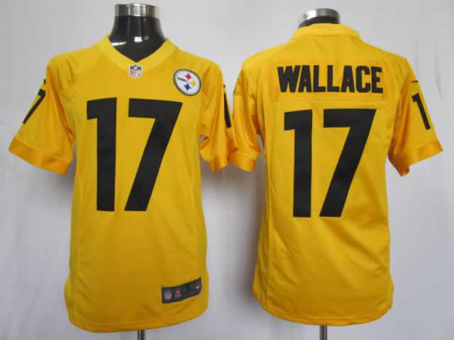 Nike Steelers 17 Wallace Yellow Game Jerseys
