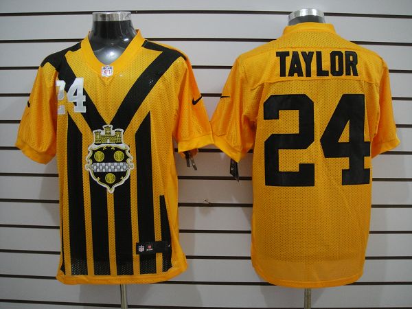 Nike Steelers 24 Taylor 1933s Throwback yellow Elite Jerseys