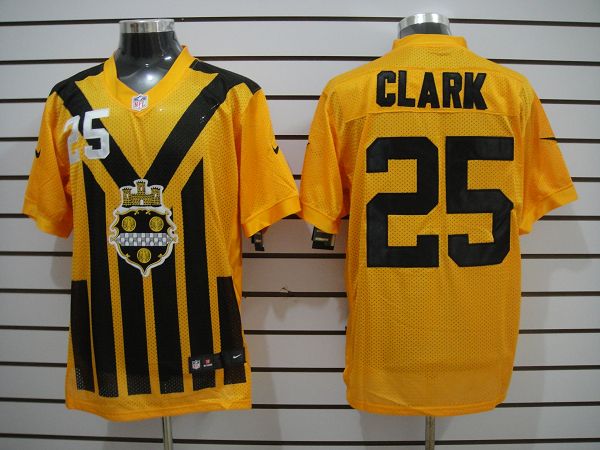 Nike Steelers 25 Clark 1933s Throwback yellow Elite Jerseys