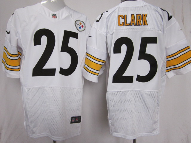 Nike Steelers 25 Clark White Elite Jerseys