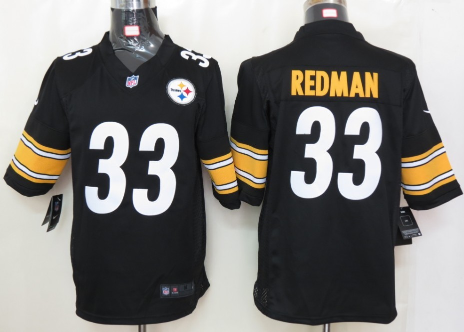 Nike Steelers 33 Redman Black Game Jerseys