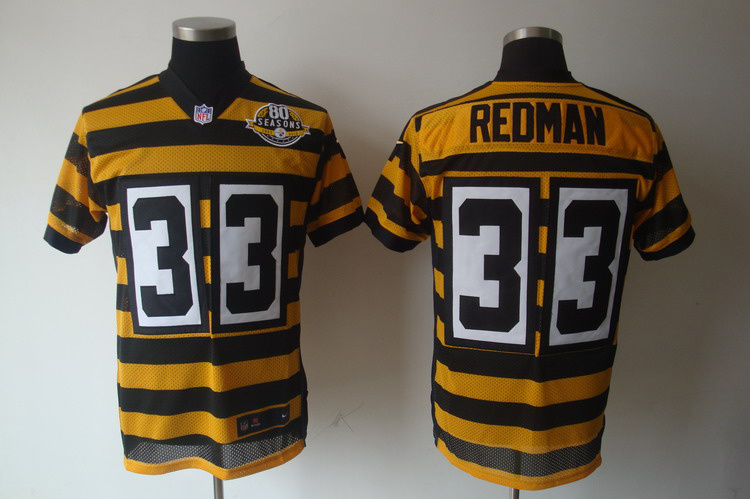 Nike Steelers 33 Redman Yellow&Black 80th Jerseys