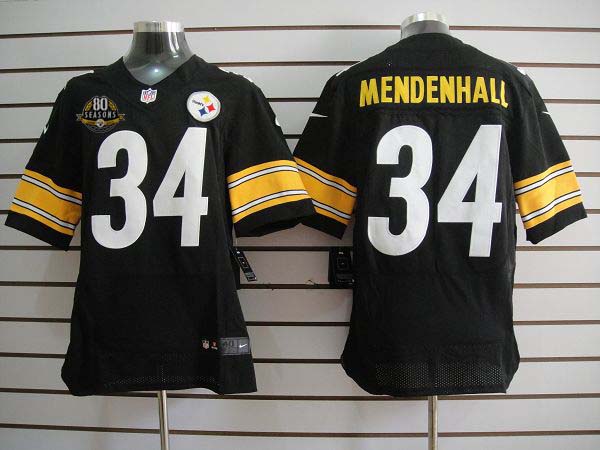 Nike Steelers 34 Mendenhall Black Elite Jerseys w 80 season Patch