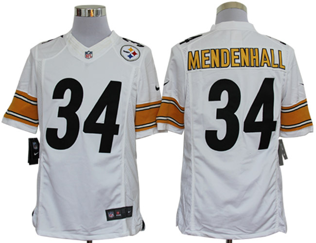 Nike Steelers 34 Mendenhall White Limited Jerseys