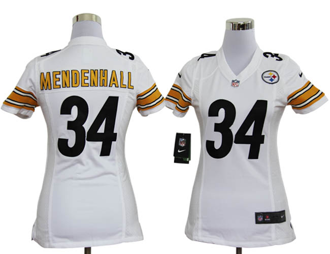 Nike Steelers 34 Mendenhall White Women Game Jerseys