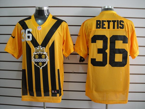Nike Steelers 36 Bettis 1933s Throwback yellow Elite Jerseys