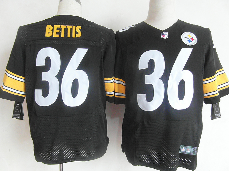 Nike Steelers 36 Bettis Black Elite Jerseys