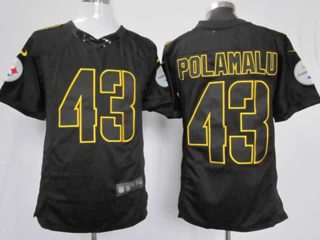 Nike Steelers 43 Polamalu Black Impact Limited Jerseys