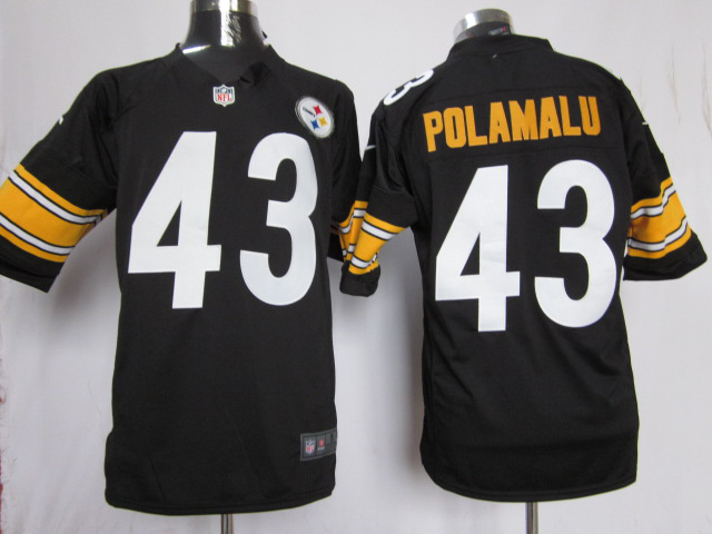 Nike Steelers 43 Polamalu Black Limited Jerseys