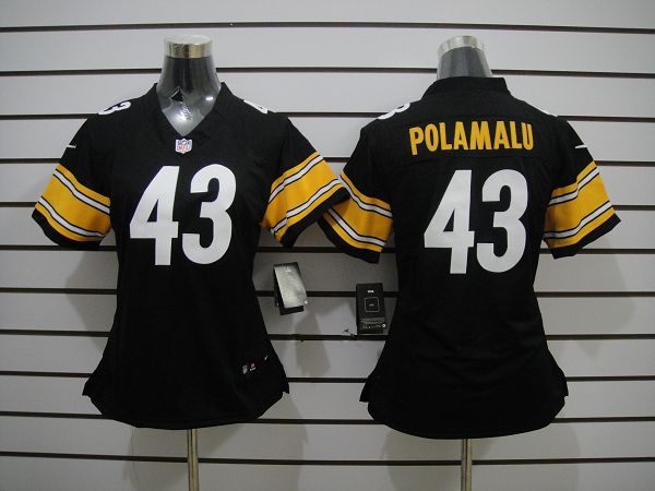 Nike Steelers 43 Polamalu Black Women Limited Jerseys