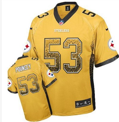 Nike Steelers 53 Maurkice Pouncey Gold Elite Drift Jersey
