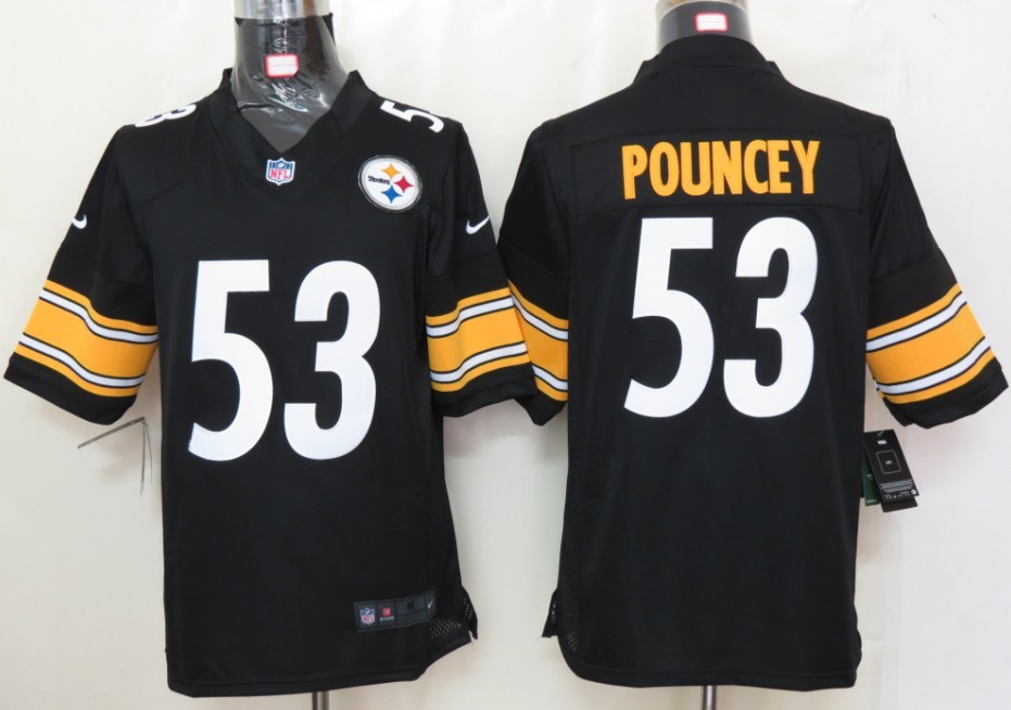 Nike Steelers 53 Pouncey Black Game Jerseys