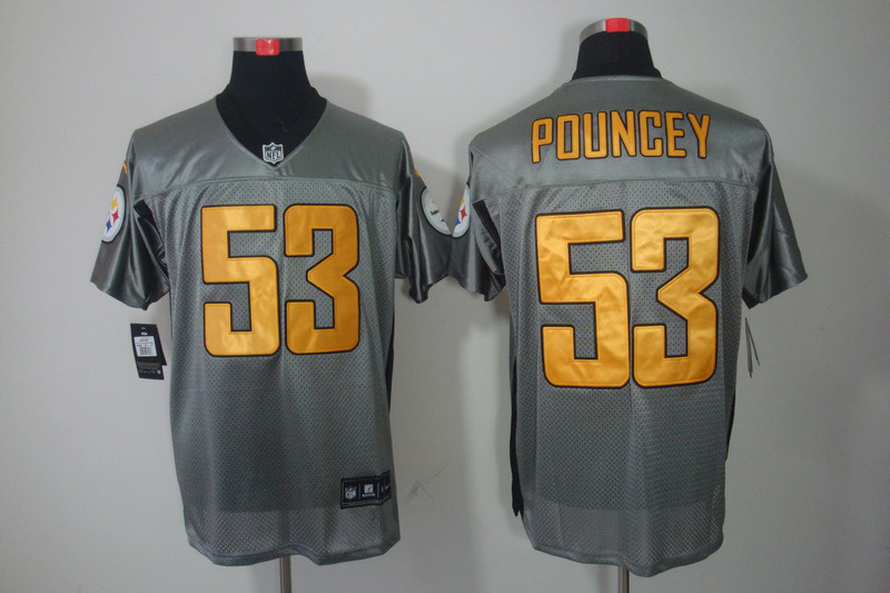 Nike Steelers 53 Pouncey Grey Shadow Elite Jerseys