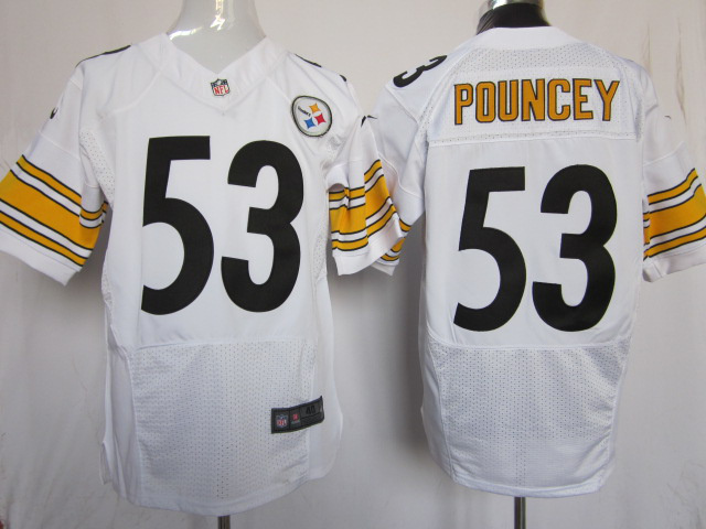 Nike Steelers 53 Pouncey White Elite Jerseys