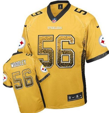 Nike Steelers 56 LaMarr Woodley Gold Elite Drift Jersey